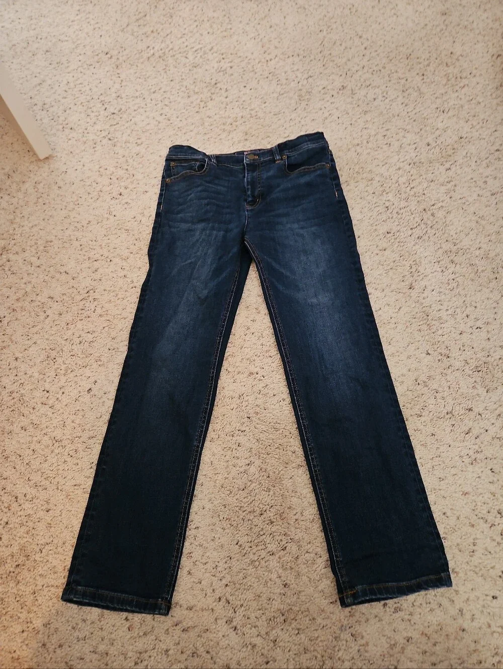 Boys Vineyard Vines Dark Wash Jeans Straight Leg Sz 16 Adjustable Waist